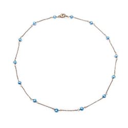 Beautiful Blue Pearl Necklace With Silver Chain