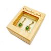 Image 3 : Beautiful Ladies .32ct Oval Cut Canadian Jade Earrings in 18K Gold Plated Floral Mount