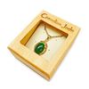 Image 3 : Large Ladies 2.96ct Oval Cut Canadian Jade Necklace in 18K Gold Plated Mount