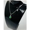Image 1 : Unique 925 Silver Green Jade Trapped Sphere Pendant Paired With Sterling Silver 925 Necklace