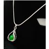 Image 2 : Unique 925 Silver Green Jade Trapped Sphere Pendant Paired With Sterling Silver 925 Necklace