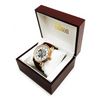 Image 1 : Edison Mens Rose Gold Gloss Finish & Genuine Leather Band Skeleton Watch