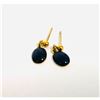 Image 2 : Ladies Blue Enamel Earrings 18K Gold Plated Earrings