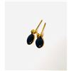 Image 3 : Ladies Blue Enamel Earrings 18K Gold Plated Earrings