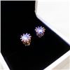 Image 2 : Wedding Stud Earrings 18 Karat Gold Plated