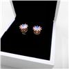 Image 3 : Wedding Stud Earrings 18 Karat Gold Plated