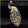 Image 1 : Large Royal Blue Jewel Peacock Broach