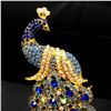 Image 3 : Large Royal Blue Jewel Peacock Broach