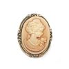 Image 2 : Vintage White Cameo Brooch With Silhouette Of A Beauty