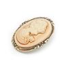 Image 3 : Vintage White Cameo Brooch With Silhouette Of A Beauty