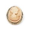 Image 4 : Vintage White Cameo Brooch With Silhouette Of A Beauty