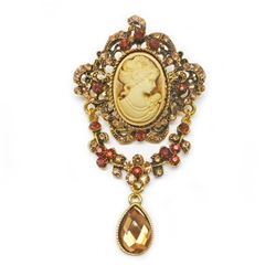 Bejewelled Ladies Elegant Cameo Brooch