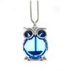 Image 2 : Semi-Precious Blue Stone Owl Pendant Cuban Chain