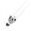 Image 2 : Ladies Rhinestone Black Enameled Panda Pendant Accompanied With 925 Sterling Silver Necklace