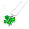 Image 1 : Asian Green Jade Butterfly Pendant Accompanied By 925 Sterling Silver Necklace