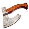 Image 1 : Hand Made Damascus Steel Forged Axe With Rose Wood Handle