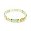 Image 3 : Asian Green Jade Gold Tone Link Ladies Bracelet