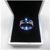 Image 1 : Men's Titanium Steel Silver Blue Engagement Ring