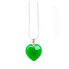 Image 2 : Chinese Green Jade Heart Pendant On 925 Necklace