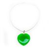 Image 3 : Chinese Green Jade Heart Pendant On 925 Necklace