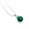 Image 1 : Sterling Silver 925 Necklace With Green Jade Sphere Pendant