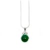 Image 2 : Sterling Silver 925 Necklace With Green Jade Sphere Pendant