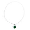 Image 3 : Sterling Silver 925 Necklace With Green Jade Sphere Pendant