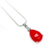 Image 1 : Sterling Silver 925 Necklace Red Jade Pendant