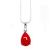 Image 2 : Sterling Silver 925 Necklace Red Jade Pendant