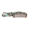 Image 1 : Tibetan Silver & Enameled Peacock Comb