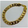 Image 1 : Mens 14kt Gold Plate Cuban Link Bracelet