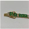 Image 3 : Ladies 18K Gold Plated 7ct Green Agate and Diamond Bracelet