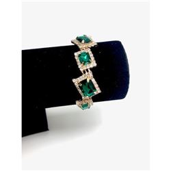 Ladies Green Semi-Precious Stone Bracelet