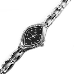 Ladies Silver Tone Rhinestone Quartz Lupai 377 Wrist Watch