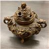 Image 1 : Asian 3 Footed Marked Dragon Incense Burner with Dual Dragon Lid