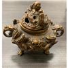 Image 3 : Asian 3 Footed Marked Dragon Incense Burner with Dual Dragon Lid