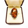 Image 2 : Antique Silver Plated Amber Setting Women's Ring