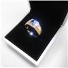 Image 2 : Size 10 Mark S925 Gold Plated Black Stone Mens Ring With LED Ring Box
