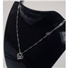 Image 1 : Sterling Silver Rhinestone Heart Pendant Paired With 925 Twist Link Necklace