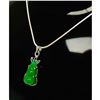 Image 2 : Unique 925 Silver Green Jade Pendant Paired With Sterling Silver 925 Necklace