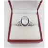 Image 3 : Oval Cut CZ Diamond Main Stone Mounted On Sterling Silver 925 Ring