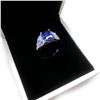 Image 4 : Exquisite Ladies Silver 925 Blue Stone Ring With LED Ring Box
