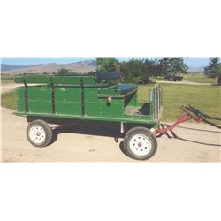 Trailway Style wagon with Pioneer 1-ton running gear, rubber wheels with lights