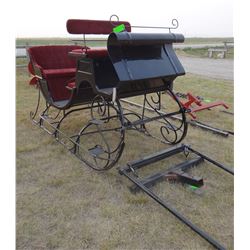 Black sleigh with tongue and shaves, all steel