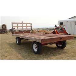 Pioneer hay wagon, 6-ton running gear, hyd. brakes, w/ bolster springs, tongue, 16', like new!