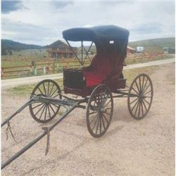 Doctor's buggy, fully restored, black with maroon single seat, 76" shaves, capped wheels, always sto