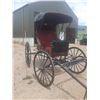 Image 3 : Doctor's buggy, fully restored, black with maroon single seat, 76" shaves, capped wheels, always sto