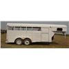 Image 1 : 1997 Calico horse trailer, goose neck, new floors, wheels and mats, enclosed walk-in tack, collapsib