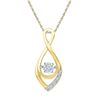 Image 1 : 1/20 CTW Round Diamond Moving Twinkle Solitaire Teardrop Pendant 10kt Yellow Gold - REF-10N2Y