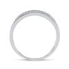 Image 3 : 1 CTW Round Blue Color Enhanced Diamond Ring 10kt White Gold - REF-38T4K